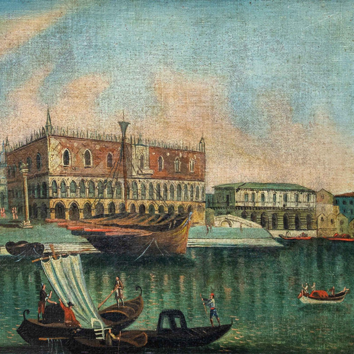 19ème Siècle, Vue Du Palais Des Doges à Venise-photo-4