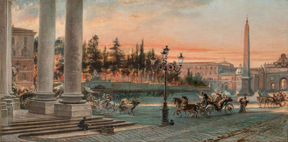 19th Century, View Of The Piazza Del Popolo 