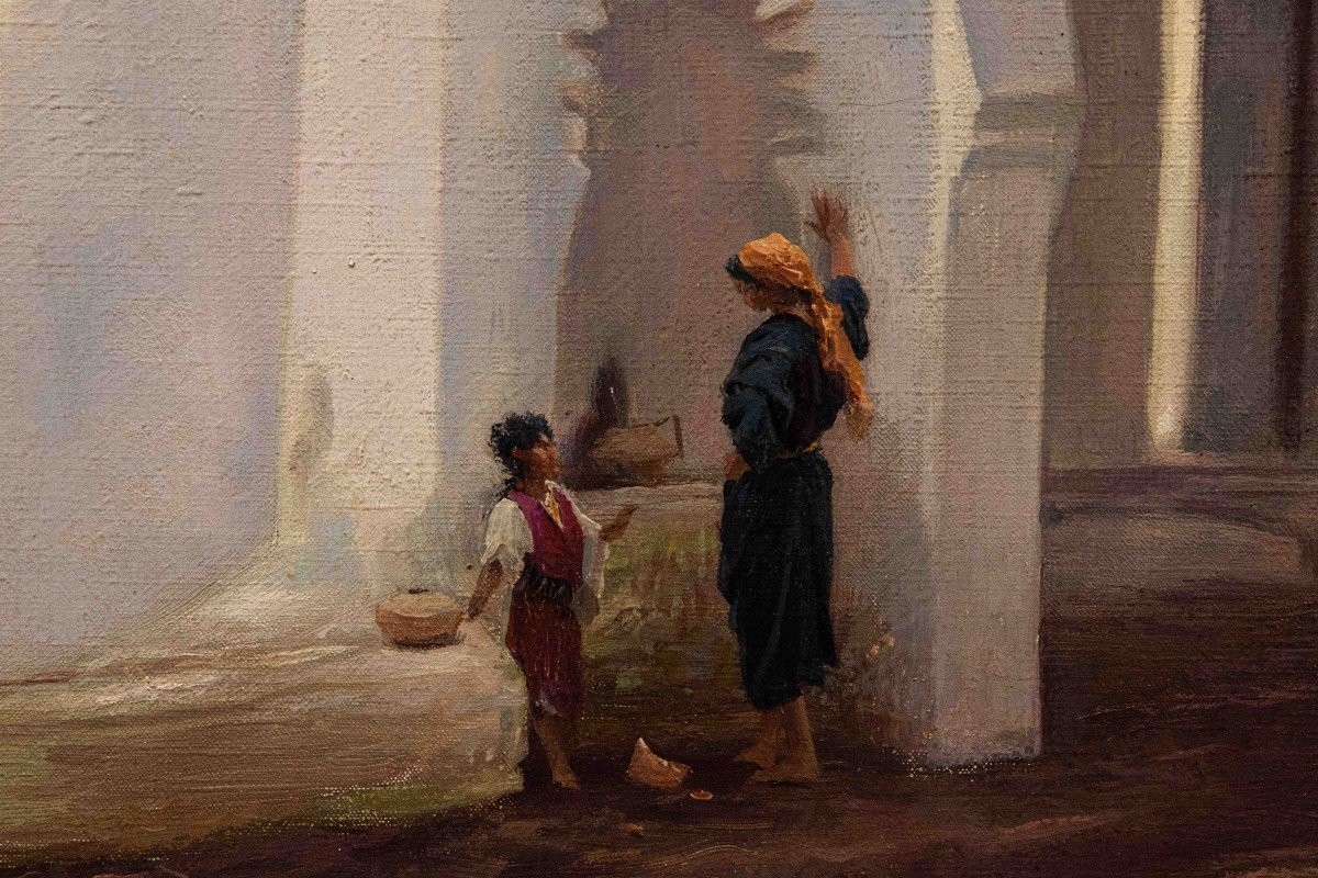 Auguste-alexandre Hirsch (lyon, 1833 - Paris, 1911),  Scene In The Arab City-photo-4