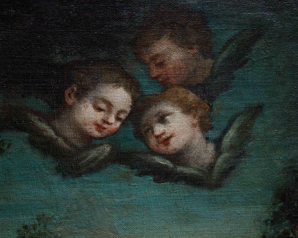 école Espagnole, 18ème Siècle, Saint Jean Avec L’enfant Jésus Et Les Anges-photo-5