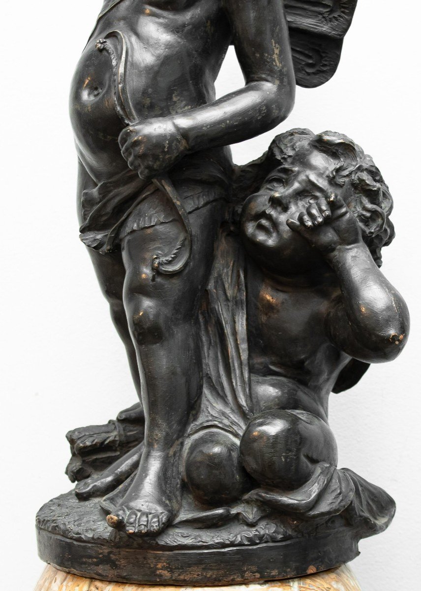 Plasticien Du 19ème Siècle, Couple De Putti-photo-3