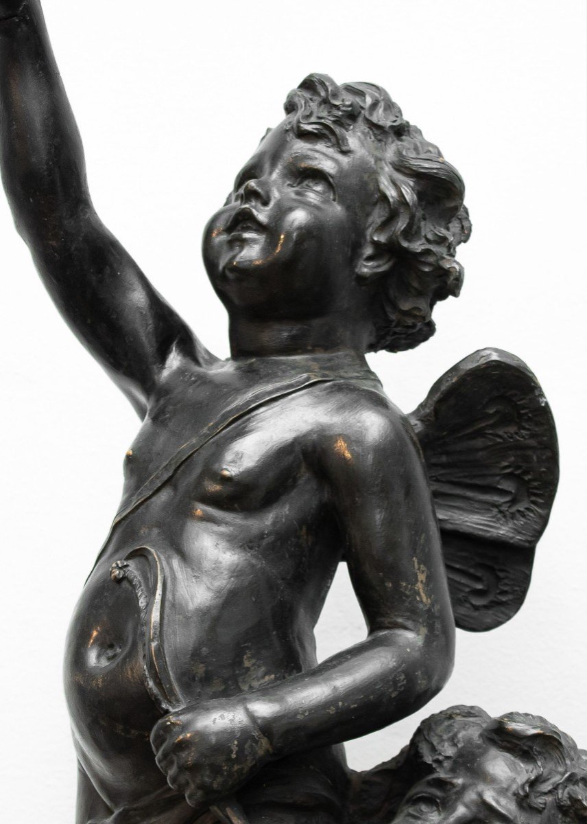 Plasticien Du 19ème Siècle, Couple De Putti-photo-4