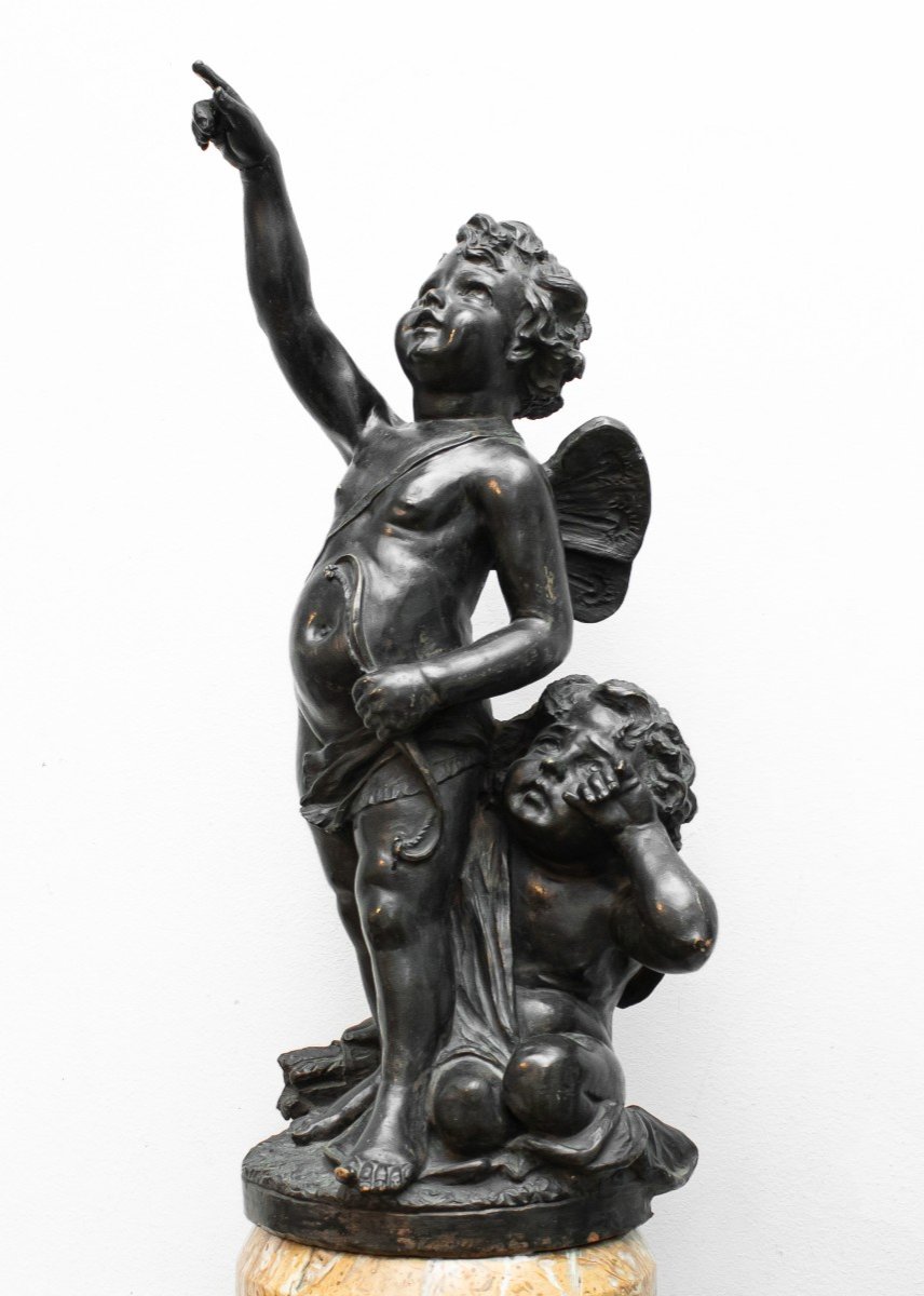 Plasticien Du 19ème Siècle, Couple De Putti