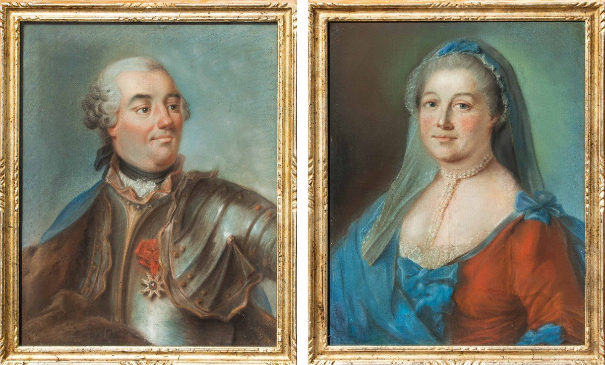 école Française, 18ème Siècle, Portrait De Louis XV De France Et De La Reine Consort 