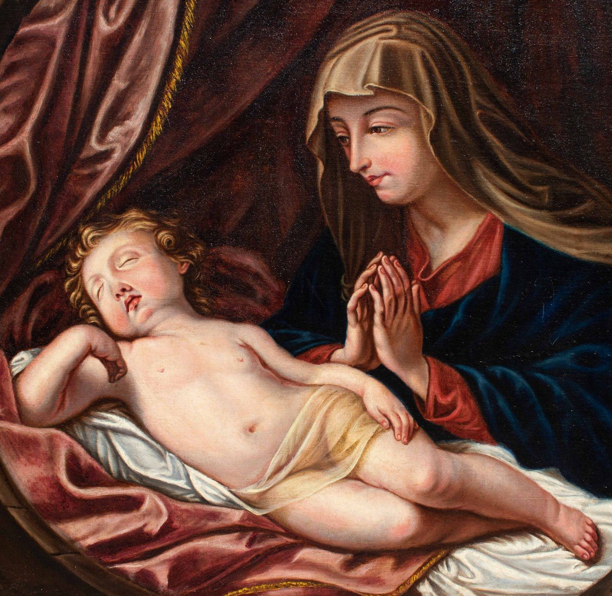 Adèle Pinot (1848), De Guido Reni, Notre-dame En Adoration De L’enfant Endormi-photo-3