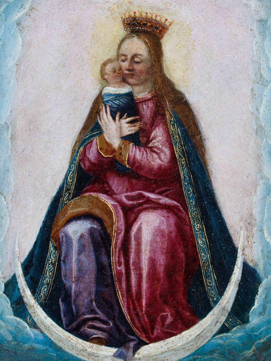 17th Century, Madonna With Child In Baby Clothes-photo-4