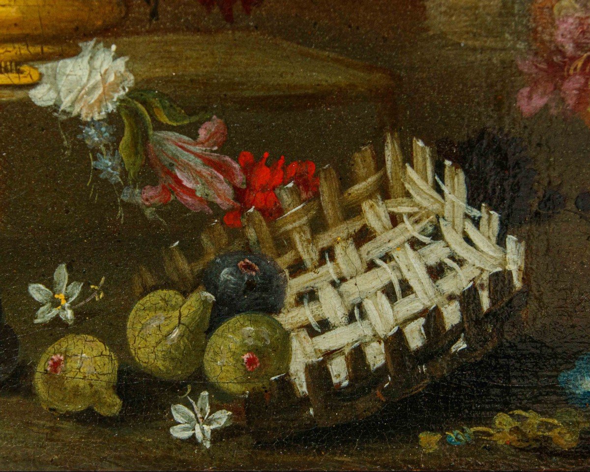 Giacomo Nani (1698 - 1755), Composition Avec Pot De Fleurs-photo-2