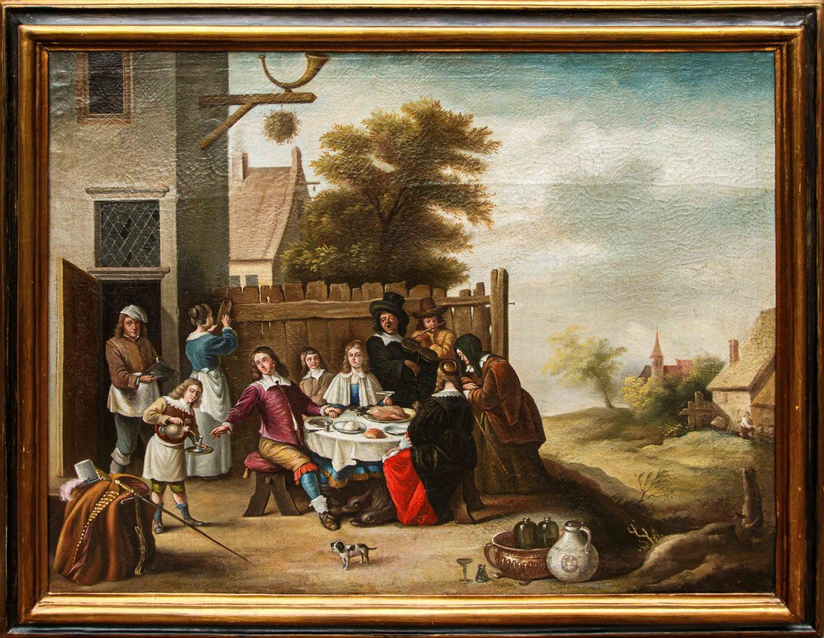 XVIIIe Siècle, école Flamande, Scène De Banquet