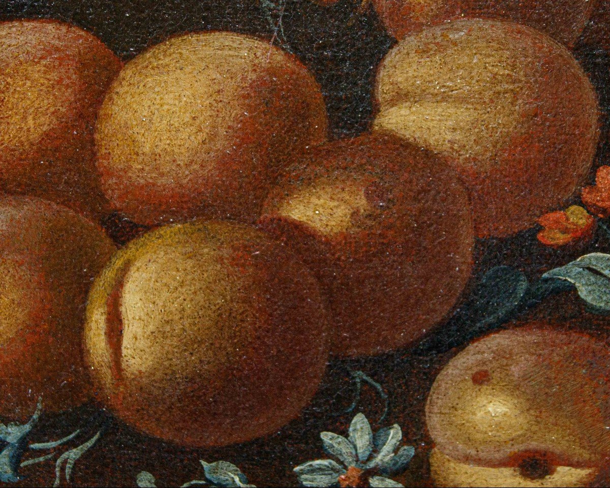 XVIIIe Siècle,   Nature Morte Avec Fleurs Et Fruits-photo-4