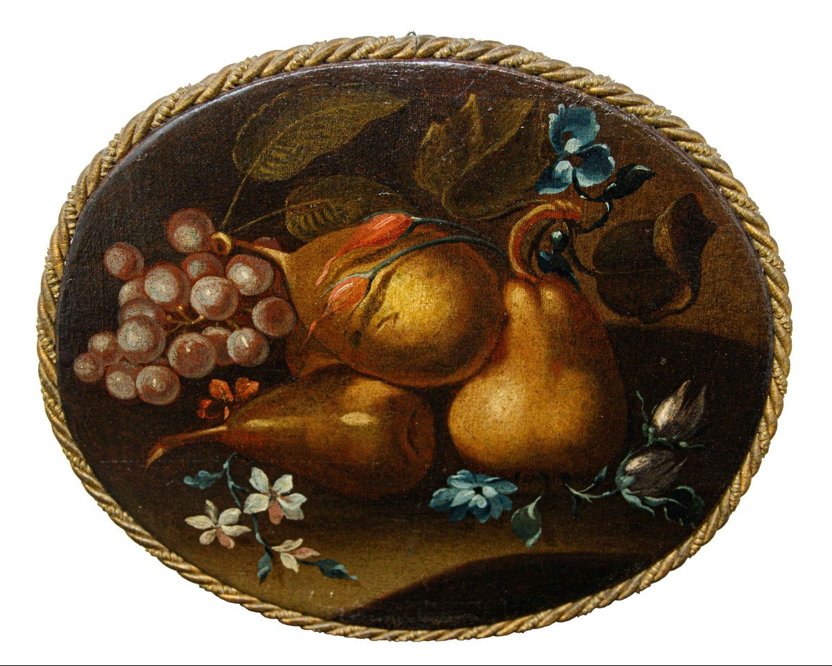 XVIIIe Siècle,   Nature Morte Avec Fleurs Et Fruits-photo-8