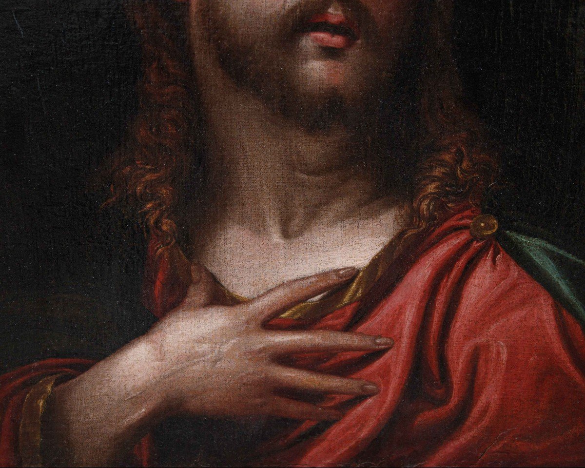 Disciple D’antonio Campi (crémone ? - Milan, 1587), Buste Du Christ En Prière-photo-3