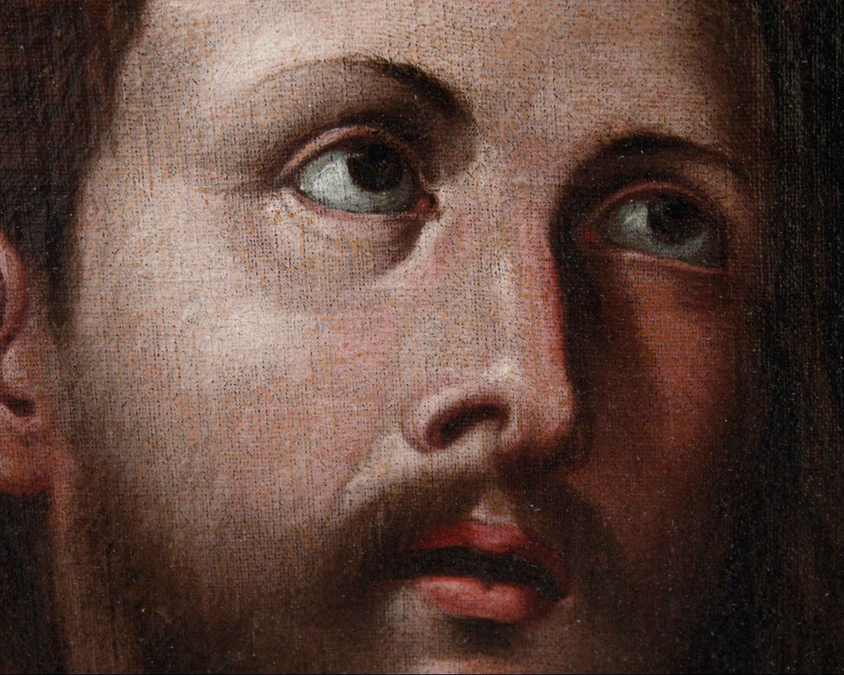 Disciple D’antonio Campi (crémone ? - Milan, 1587), Buste Du Christ En Prière-photo-4