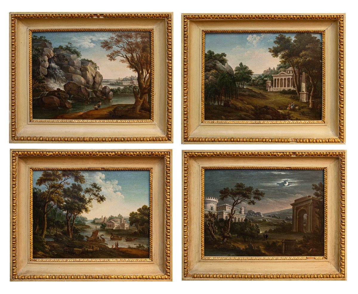 Neoclassical Painter, 19th Century  Four Landscapes-photo-3