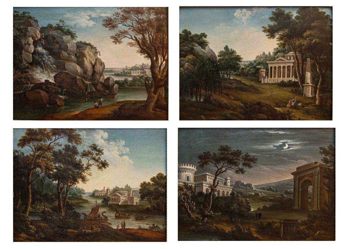 Neoclassical Painter, 19th Century  Four Landscapes