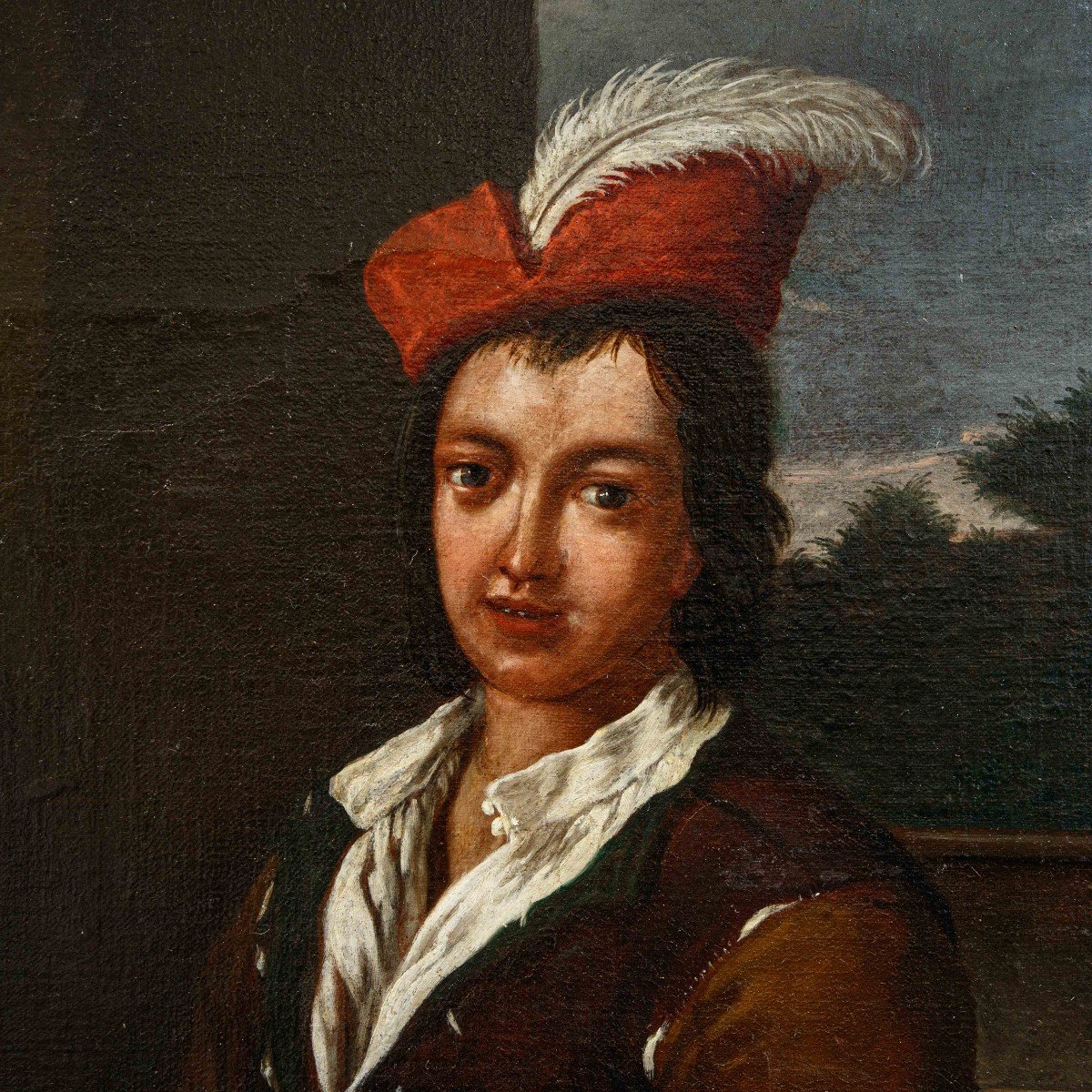 Antonio Amorosi (comunanza, 1660 - Rome 1738)  Portrait De Jeune Homme Avec Verre De Vin-photo-2