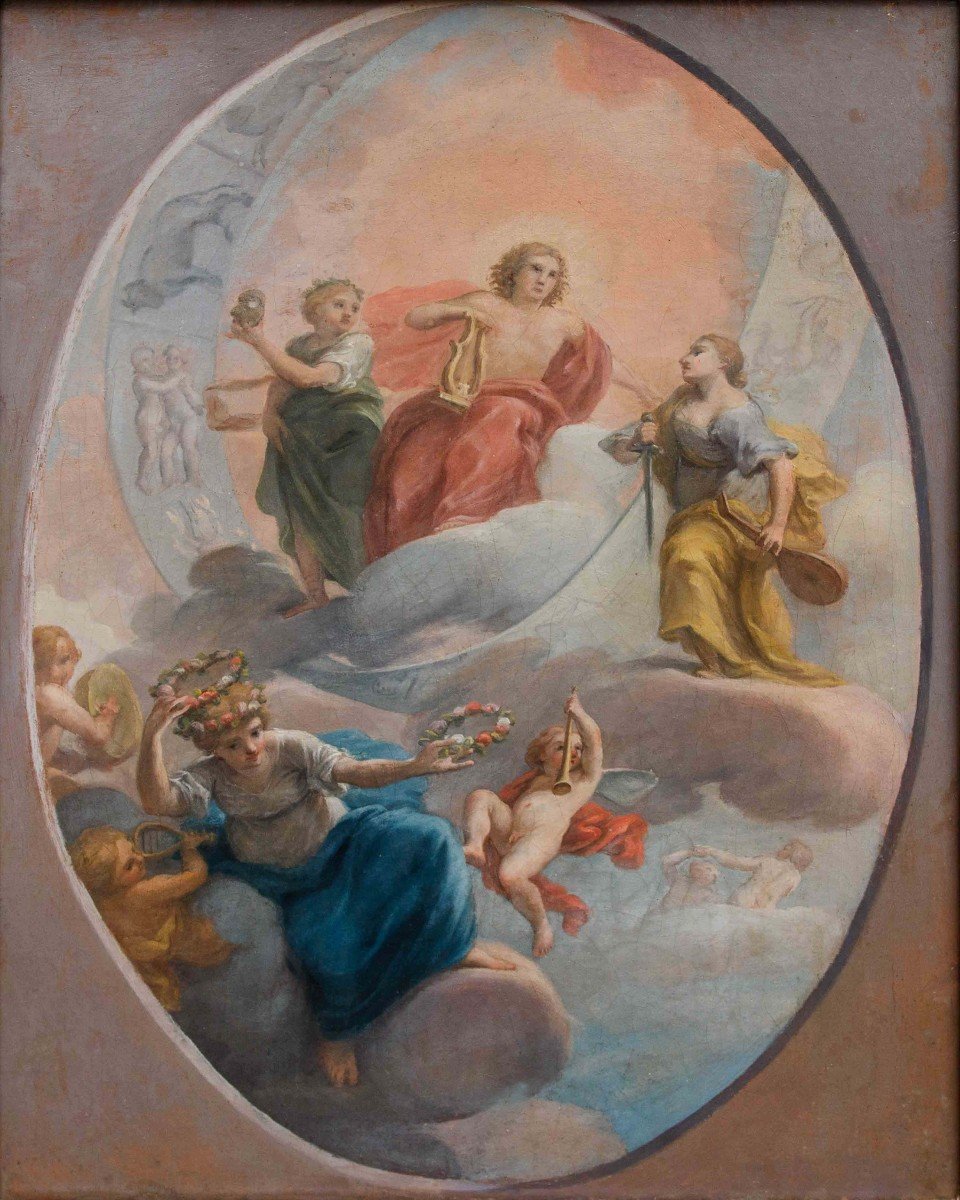 Apollo With Music Allegory And Zodiac Signs