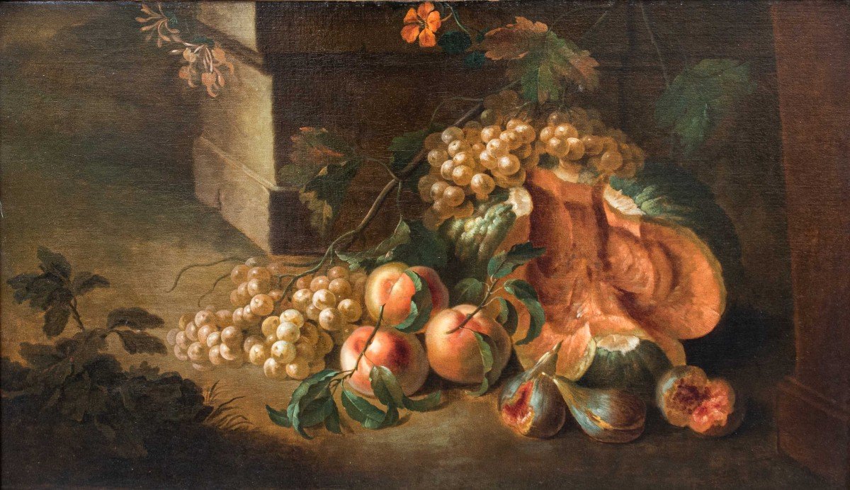 Nature Morte Avec Melon Et Raisins