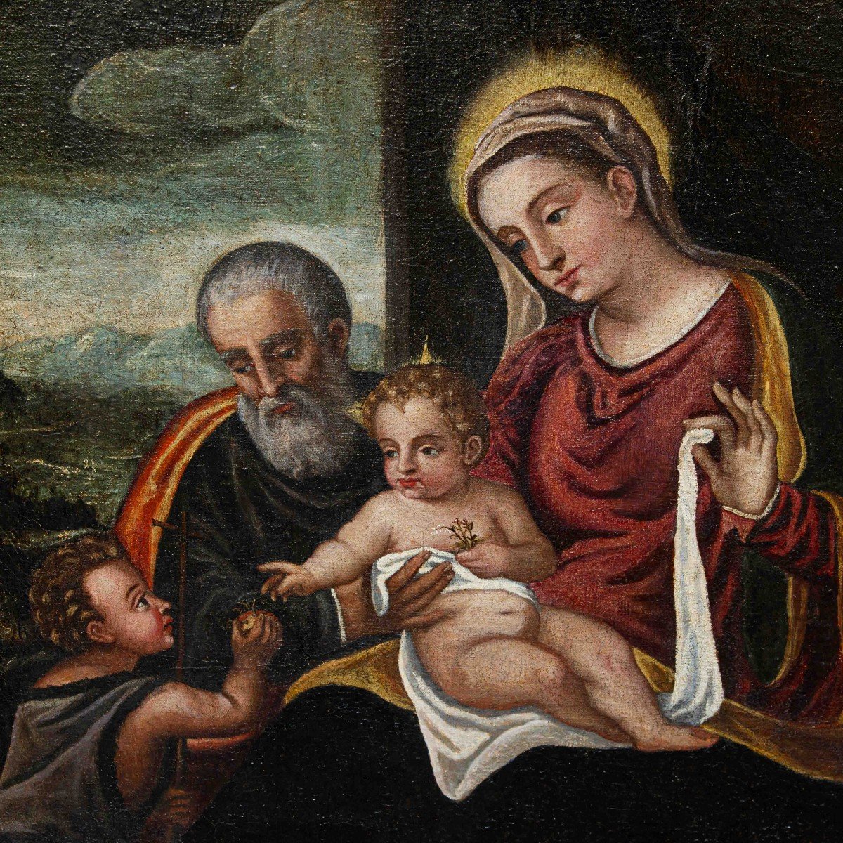 Workshop Of Polidoro De Renzi, Holy Family With Saint John-photo-4