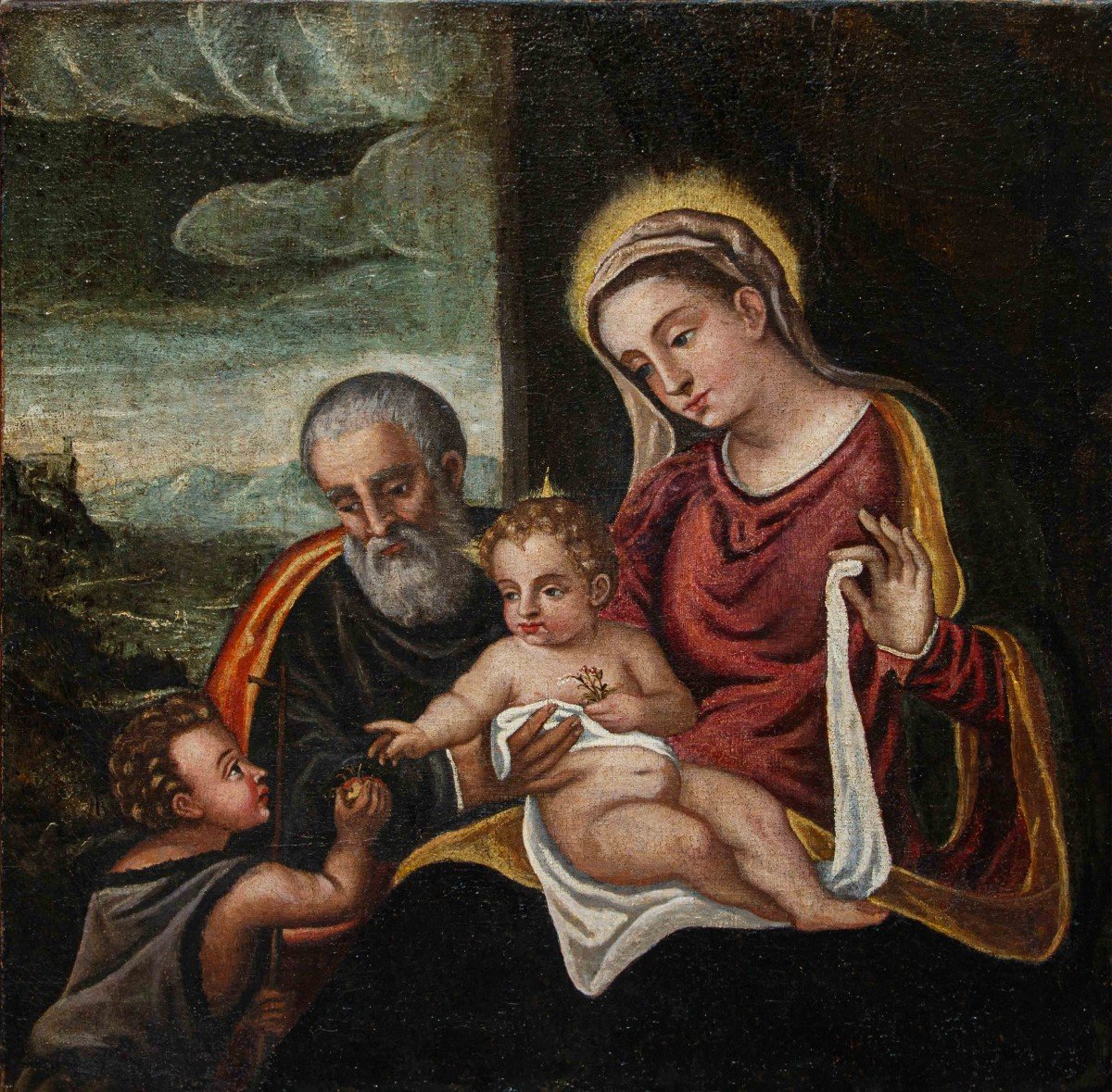 Workshop Of Polidoro De Renzi, Holy Family With Saint John