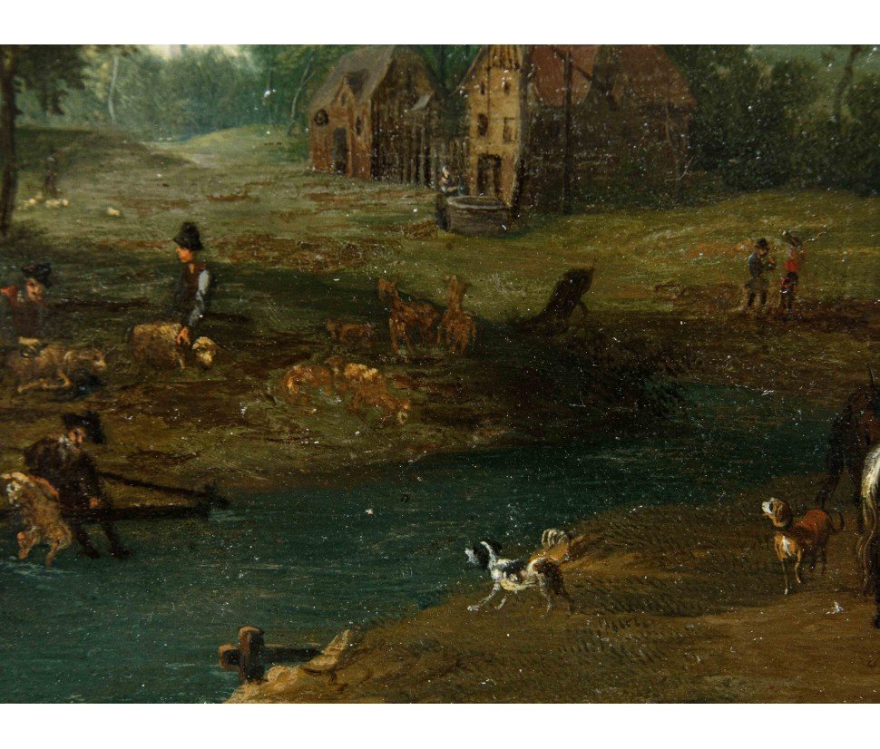 Circle By Adriaen Frans Boudewijns (brussels, 1644-1711), Landscape With Stream-photo-3