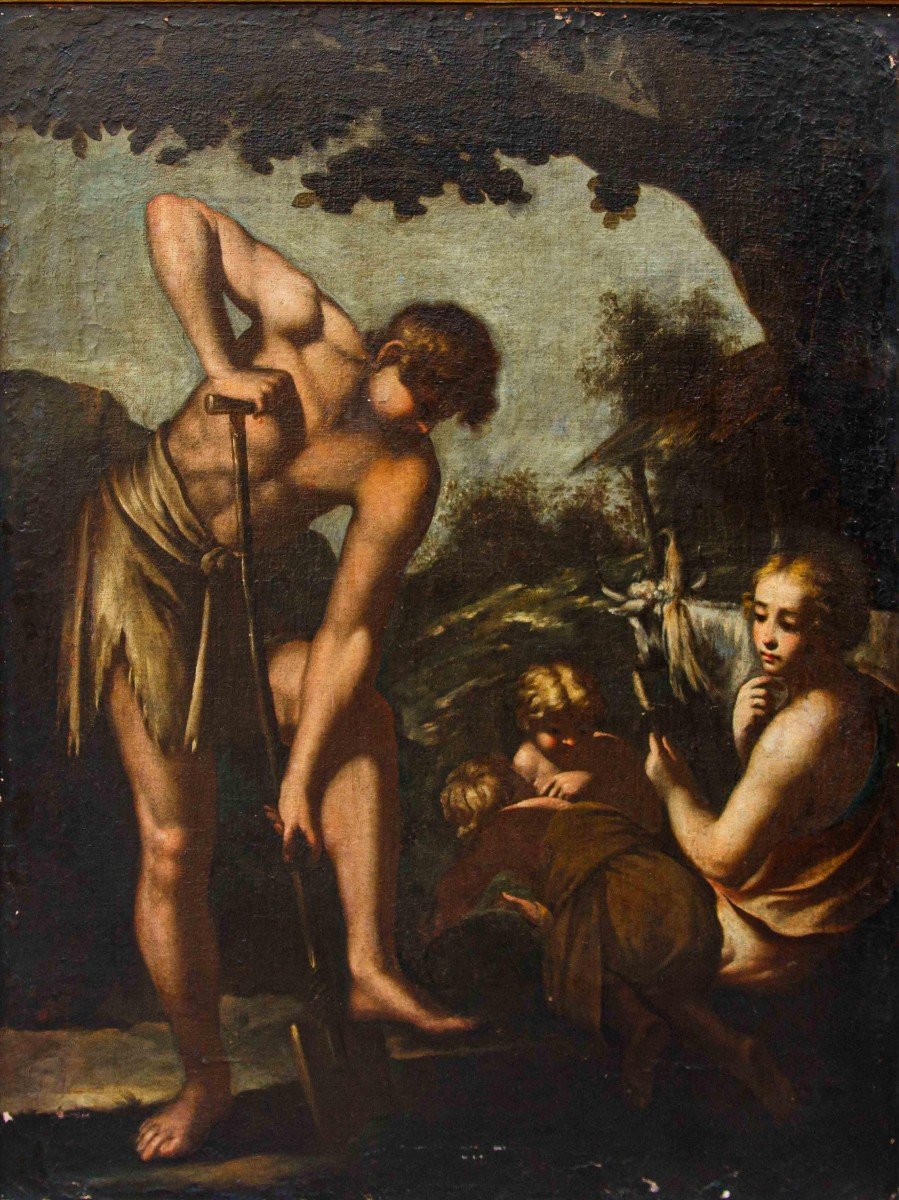 Emilian School Of The 17th Century, Adam And Eve With Cain And Abel-photo-3