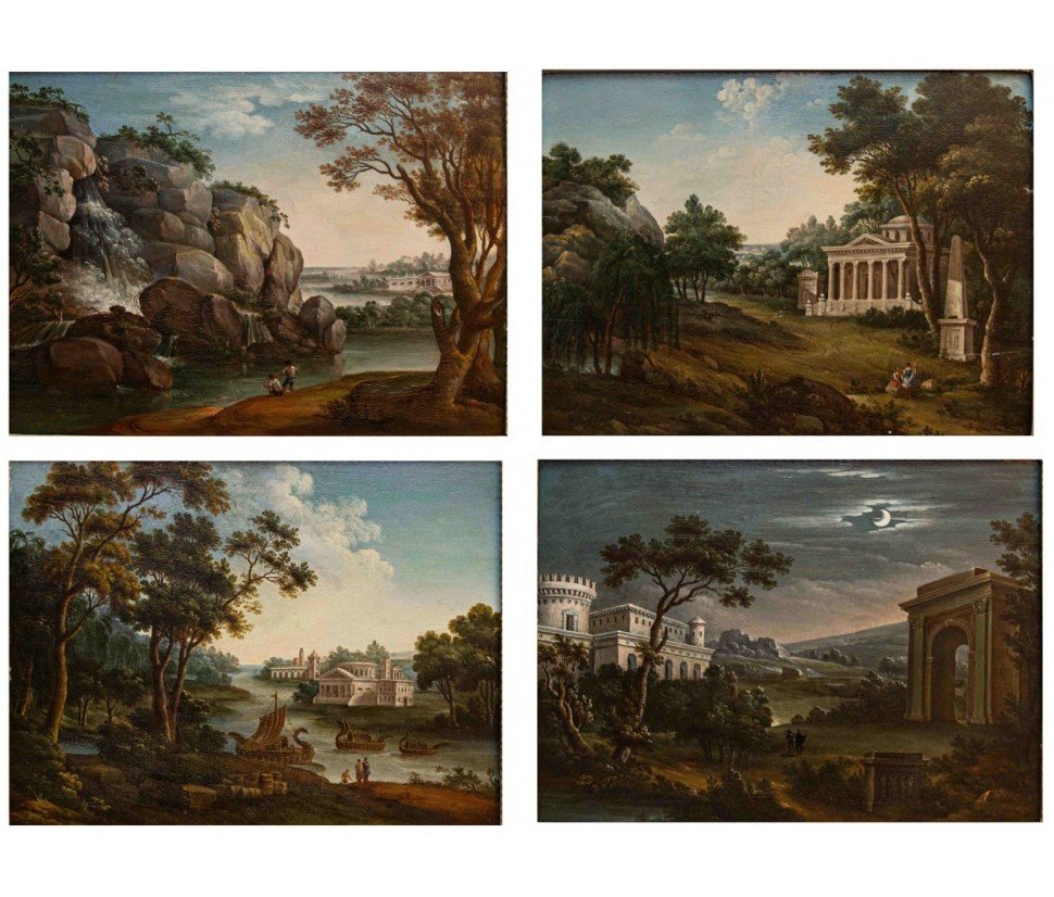 Neoclassical Painter, 19th Century, Four Landscapes