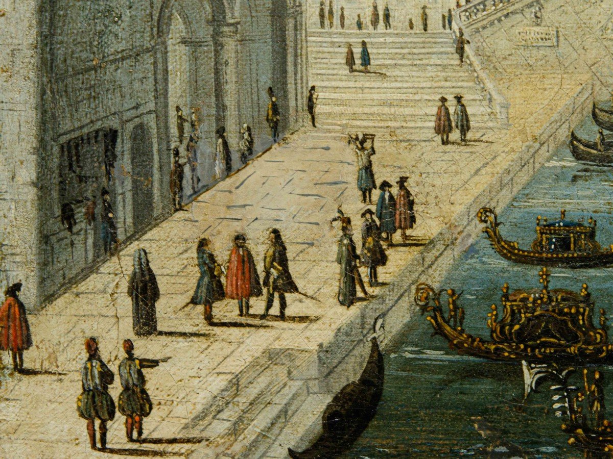 école Italienne De La Fin Du XVIIe Siècle Ou Du Début Du XVIIIe Siècle, Vue Du Grand Canal-photo-3