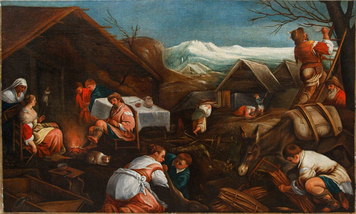 Workshop Of Francesco Bassano, XVII Century, Allegory Of Winter