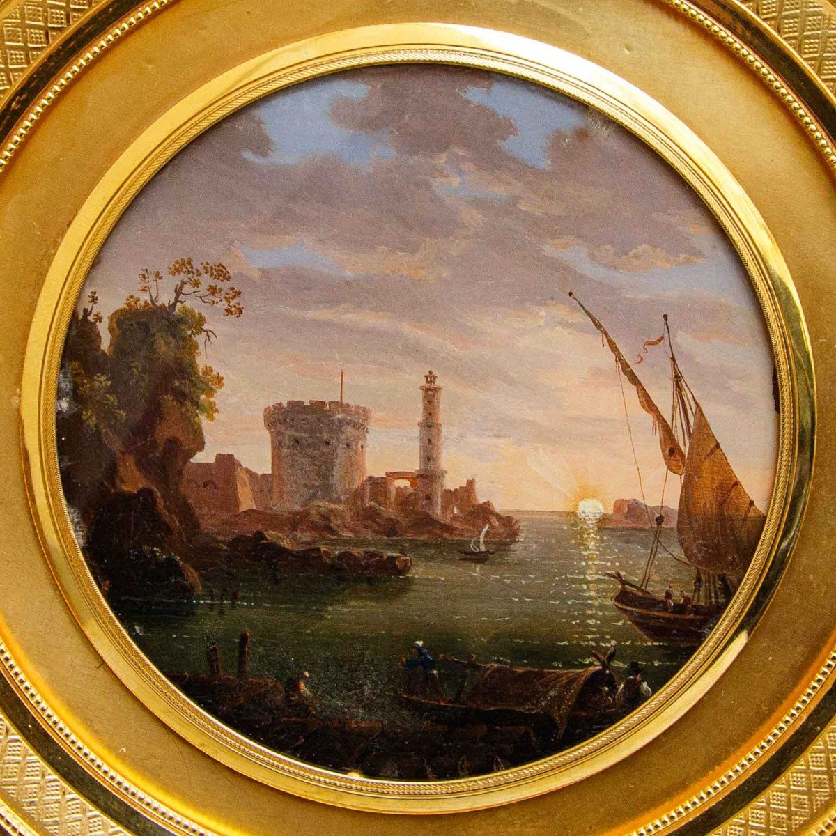 Giovan Battista Dell'acqua (milan, 1790-1845), Marina With Fortress, 1833-photo-4