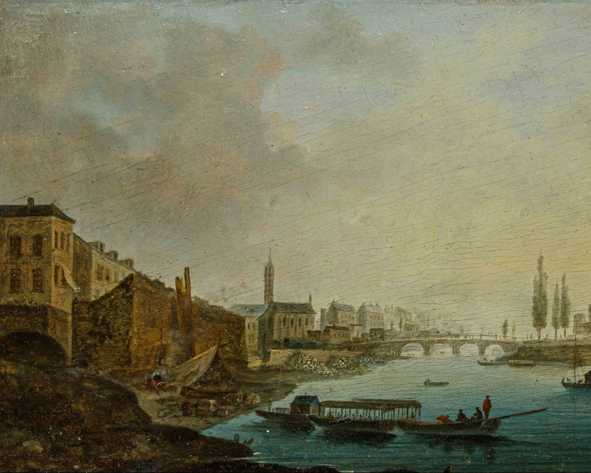 Portée De Hendrik Frans Van Lint, (anvers, 1684 - Rome, 1763), Vue De La Ville -photo-2