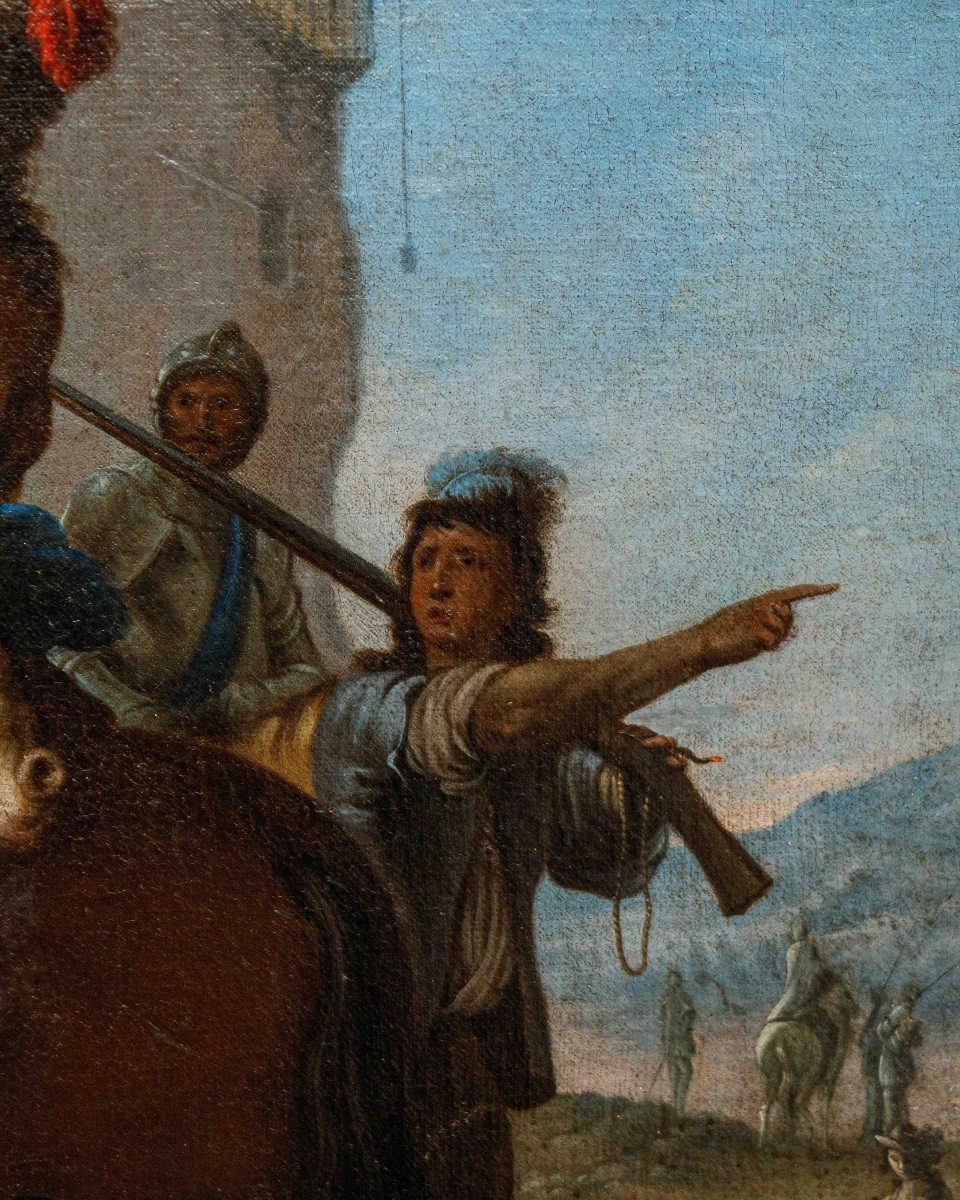 Johann Heinrich Schönfeld, Gentildame à Cheval Dans Une Taverne Et Joueurs De Dés-photo-8