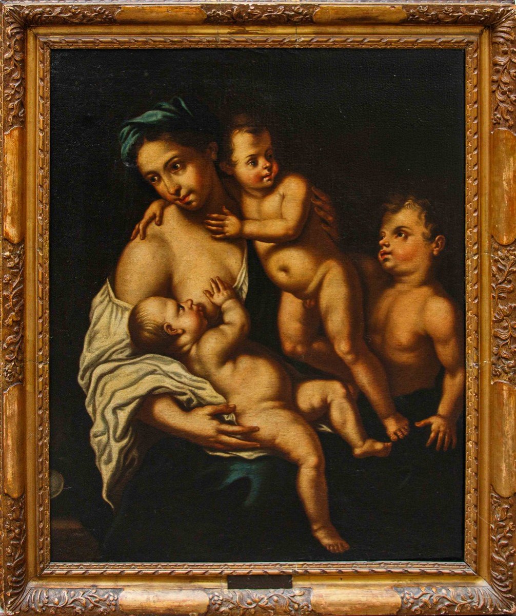 Allegory Of Charity, By Nicola Vaccaro (naples, 1640 - 1709)-photo-3