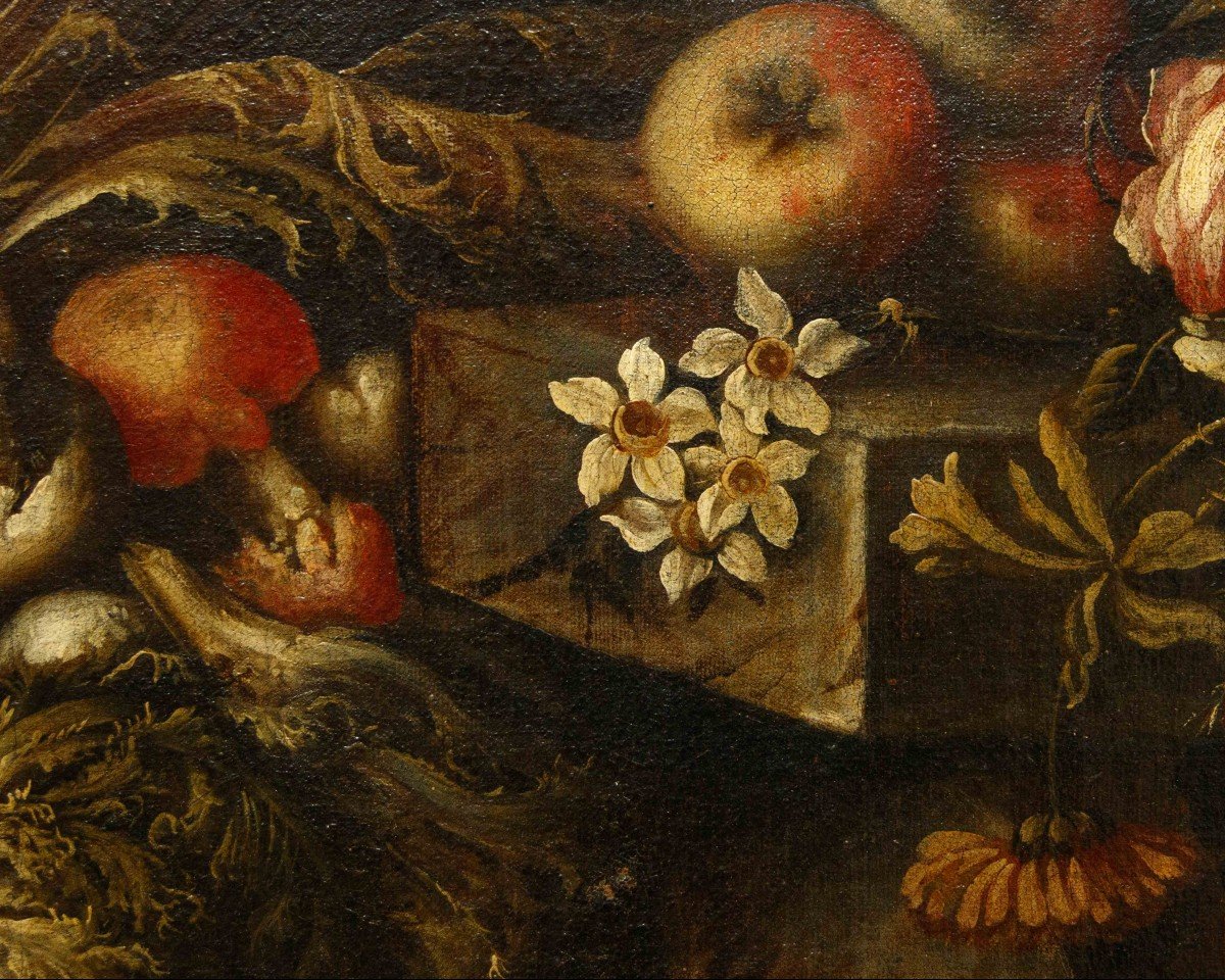 Paolo Paoletti (padoue, 1671 - Udine, 1735), Nature Morte Avec Légumes, Fruits Et Champignons-photo-2