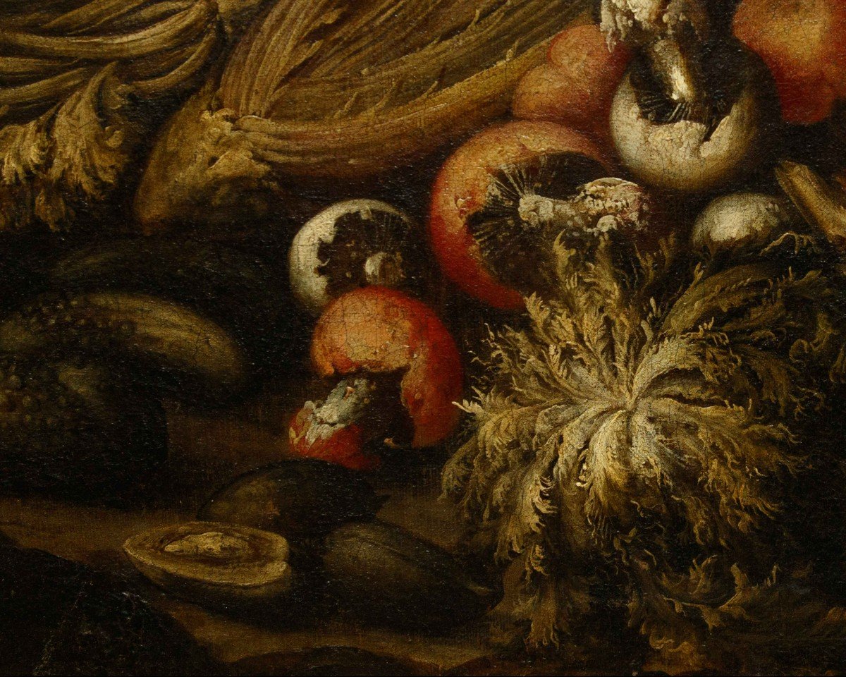 Paolo Paoletti (padoue, 1671 - Udine, 1735), Nature Morte Avec Légumes, Fruits Et Champignons-photo-2