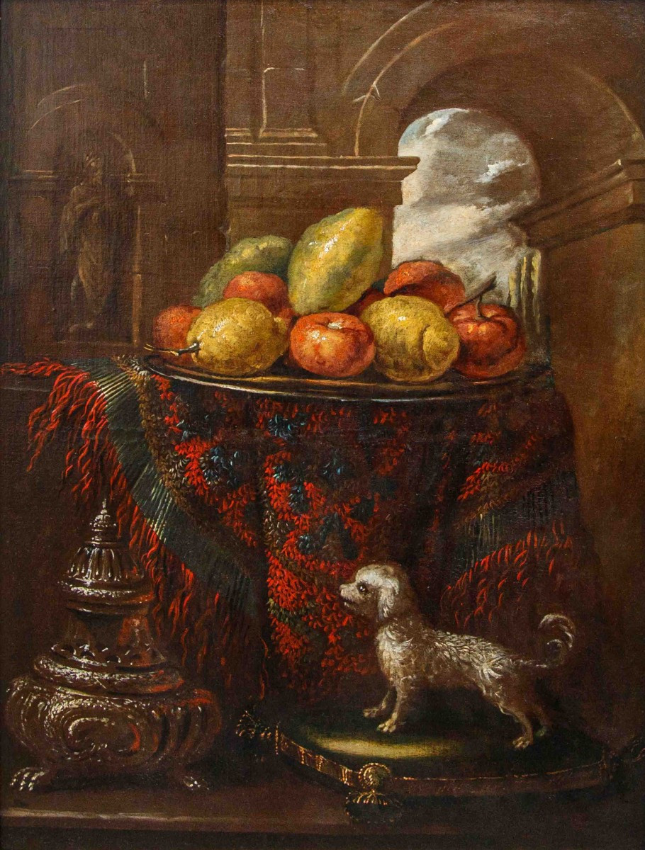 Composition Avec Citrons Et Chien