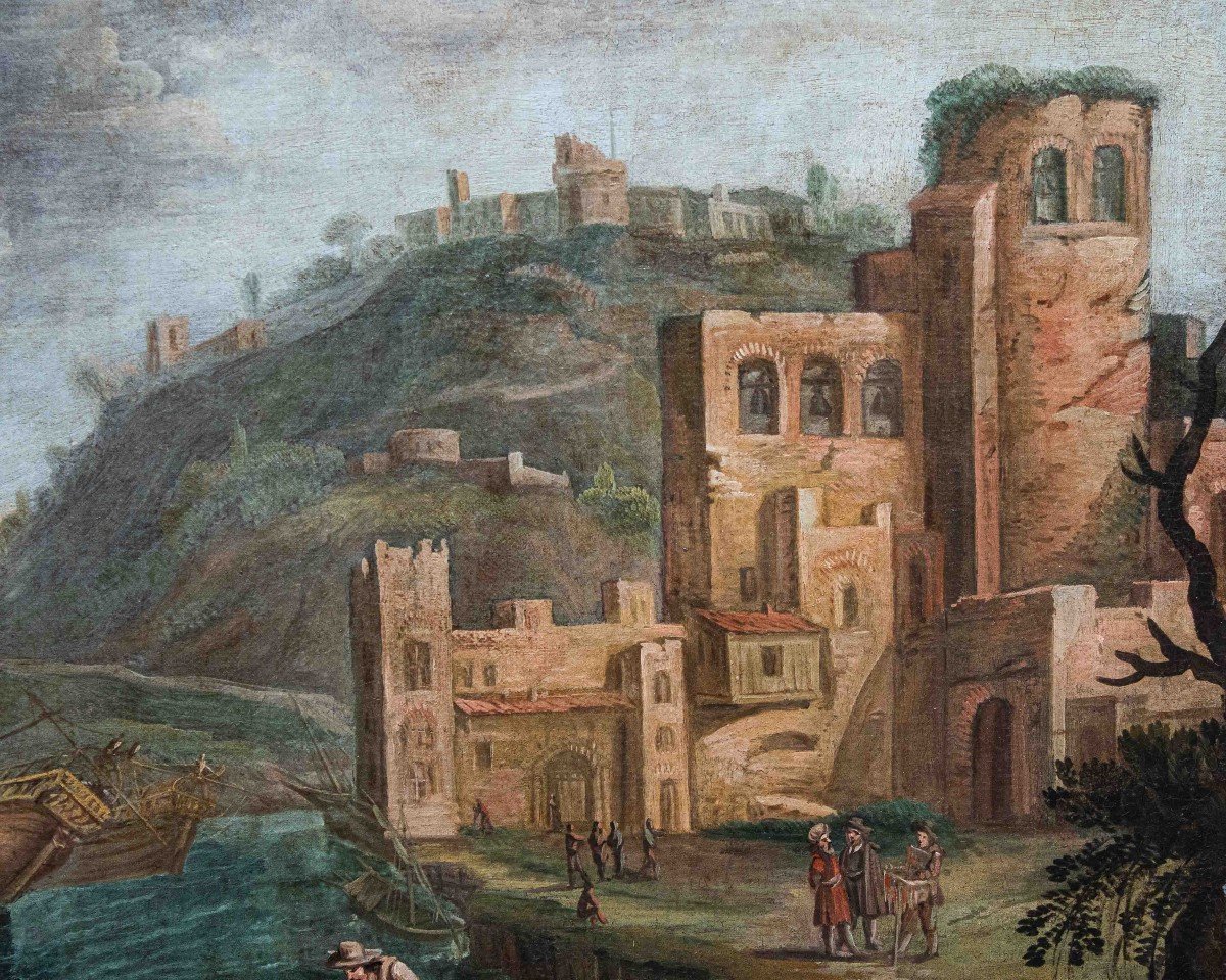 Painter Active In Rome At The End Of The Seventeenth Century, Coastal Landscape-photo-3