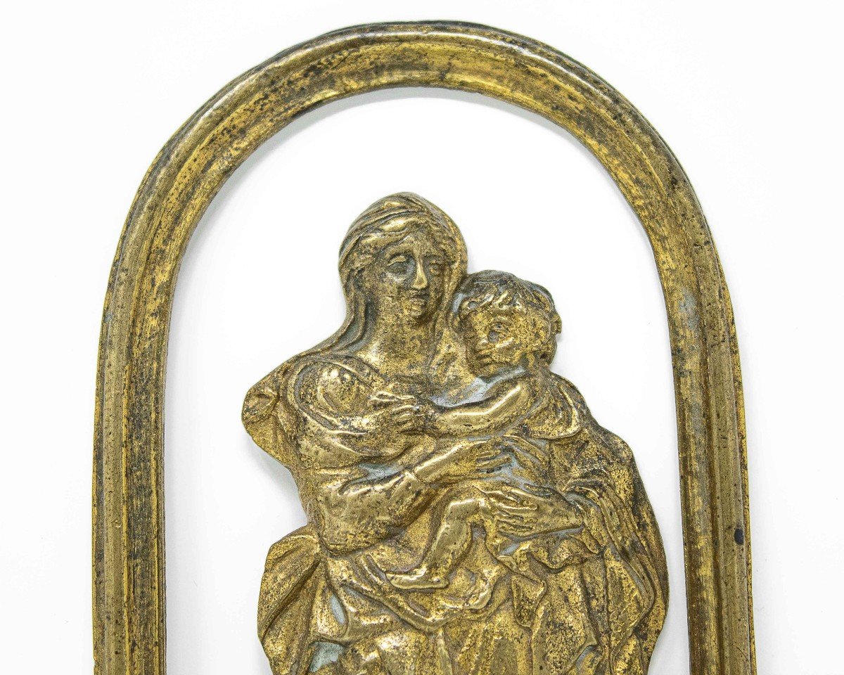 Virgin And Child, Bronze Sculpture, Eighteenth Century-photo-4