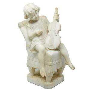 Eugenio Battiglia (19th Century), Little Girl Playing The Violin   