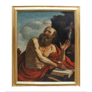 Cercle De  Le Guercino (1591 - 1666), XVIIe Siècle, San Girolamo