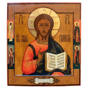 19ème Siècle, Russie, Icône Du Christ Pantocrator