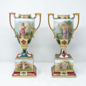 19th Century, Bloch’s Shop, Pair Of Pots