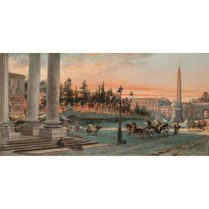 19th Century, View Of The Piazza Del Popolo 