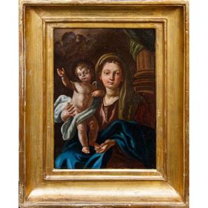 17th Century, Roman-neapolitan School, Madonna With Baby