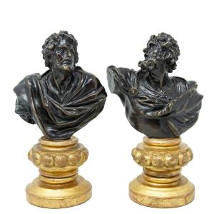 Sculpteur Génois De L’école De Pierre Puget (1620 - 1694), Deux Figures Viriles