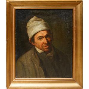 17ème Siècle, Portrait D’homme Avec Bonnet