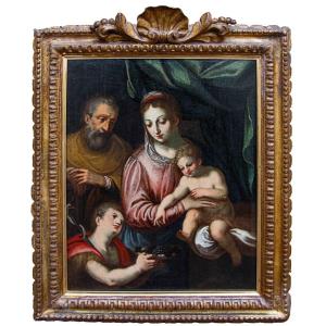 Scope Of Prospero Fontana (bologna, 1512 - Bologna, 1597), Holy Family With Saint John