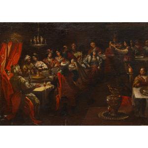 Disciple De Frans Francken II (anvers, 1581 -1642), Banquet De Balthazar