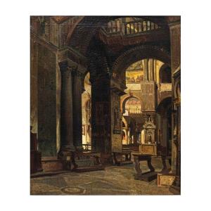 Ramon Tusquets Maignon (barcelone, 1837 - Rome, 1904), Intérieur De La Basilique Saint-marc 