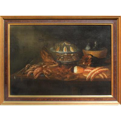 Nature Morte Aux Saucisses Et Aux Langoustines, XVIIe Siècle