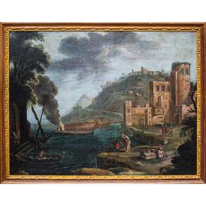 Painter Active In Rome At The End Of The Seventeenth Century, Coastal Landscape